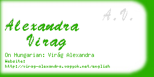 alexandra virag business card